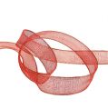 Dekoband mit Lurexstreifen Rot 25mm 20m | Floristik21.de