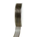 Floristik21 Dekoband mit Lurexstreifen Schwarz 25mm 20m