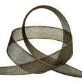 Dekoband mit Lurexstreifen Schwarz 25mm 20m | Floristik21.de