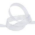 Dekoband mit Lurexstreifen Silber 25mm 20m | Floristik21.de