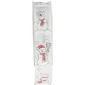 Floristik21 Geschenkband Weihnachten Schneemann Rot Weiß 25mm 15m