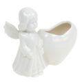 Floristik21 Dekofigur Engel mit Herz 9,5cm Weiß