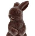 Floristik21 Dekofigur Hase beflockt 7cm Braun 1St