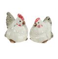 Floristik21 Dekofigur Huhn 5cm Grau 2St