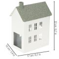 Dekohaus Metall Hausform 22cm Weiß mit Fenstern und Schornstein | Floristik21.de