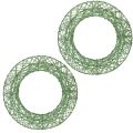 Floristik21 Grüner Drahtgeflechtdeko-Kranz 19 cm, 2 Stück, Metall, Innenbereich