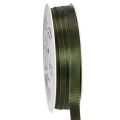 Floristik21 Dekoband Taftband 10mm x 50m Moosgrün für Geschenkverpackungen
