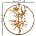 Dekoring Metallring Edelrost Wanddeko Kiefernzweig Ø38cm | Floristik21.de