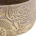 Floristik21 Dekoschale Keramik Gold Blüten Braun Ø23,5cm H11,5cm