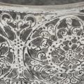 Dekoschale Metall Grau Weiß