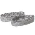 Floristik21 Dekoschale Metall Muster Grau Oval L36cm/33,5cm 2er-Set