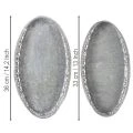 Dekoschale Metall Muster Grau Oval L36cm/33,5cm 2er-Set | Floristik21.de