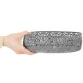 Dekoschale Metall Oval Muster Grau 25,5/29/34,5cm 3er-Set | Floristik21.de