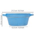Dekoschale Übertopf Blau Metall Deko Shabby Ø17cm H8,5cm | Floristik21.de
