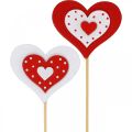 Dekostecker Herz, Hochzeitsdeko, Blumendeko für Valentinstag, Herzdeko 18St