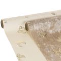 Floristik21 Tischläufer Polyester Schleifenmotiv 35x120cm Beige Creme 2 Stück