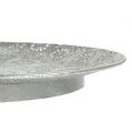 Floristik21 Dekoteller Silber mit Ornament Ø32cm