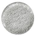 Floristik21 Dekoteller Silber mit Ornament Ø32cm