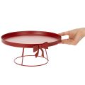 Dekotablett-Set aus Metall mit Schleife, 25 cm und 30 cm, rot, 2-teilig | Floristik21.de