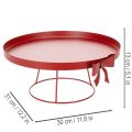 Dekotablett-Set aus Metall mit Schleife, 25 cm und 30 cm, rot, 2-teilig | Floristik21.de