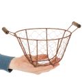 Drahtkorb Vintage rund mit Holzgriffen Metallkorb Rost Ø22cm | Floristik21.de