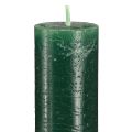 Dunkelgrüne Stabkerzen 34x300mm, lang brennend, 4er-Set für Dekoration & Ambiente | Floristik21.de