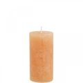 Floristik21 Durchgefärbte Kerzen Orange Peach Stumpenkerzen 50×100mm 4St