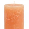 Floristik21 Durchgefärbte Kerzen Orange Peach Stumpenkerzen 60×100mm 4St