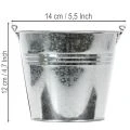 Eimer Ø14cm H12cm 6St. Zink glänzend | Floristik21.de