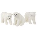 Floristik21 Eisbär Figuren Set 3-teilig Weiß Plüsch Deko 16/20 cm