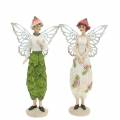 Floristik21 Deko-Figur Elfe Elfenpaar Weiß, Rosa, Grün H20cm 2St