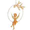 Floristik21 Engel Deko Ring Metall Rost Weihnachtsdeko 23,5x16,5cm 3 St