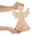 Holz-Dekofigur Engel 30cm helles Naturholz für Innen | Floristik21.de