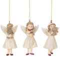 Floristik21 Deko-Engel Baumschmuck 10 cm Polyresin Beige Weiß Rot 3er-Set