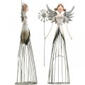 Floristik21 Engel Figur Metall, Windlicht Weihnachten H31,5cm