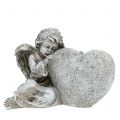 Floristik21 Engel mit Herz Grau 11,5cm × 9cm × 6,5cm 2St