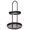 Floristik21 Metall-Etagere rund 58cm zweistöckig Schwarz für Innenbereich