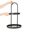 Metall-Etagere rund 58cm zweistöckig Schwarz für Innenbereich | Floristik21.de