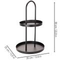 Metall-Etagere rund 58cm zweistöckig Schwarz für Innenbereich | Floristik21.de