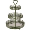 Floristik21 Metall-Etagere mit Tannenmotiv, 49 cm Höhe, 3 Etagen, Grün