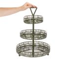 Metall-Etagere mit Tannenmotiv, 49 cm Höhe, 3 Etagen, Grün | Floristik21.de