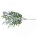 Künstlicher Eukalyptuszweig beschneit Dekozweig Eukalyptus Weihnachten 48cm