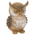 Floristik21 Eulenfigur sitzend Polyresin 11cm braun-weiß für Dekoration