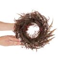 Kunstkranz mit Farnzweigen Kunststoff 35cm Bordeauxrot Braun Grün Innenbereich | Floristik21.de