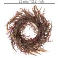 Kunstkranz mit Farnzweigen Kunststoff 35cm Bordeauxrot Braun Grün Innenbereich | Floristik21.de