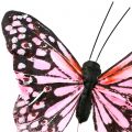 Floristik21 Schmetterling am Draht Rosa 11cm 12St