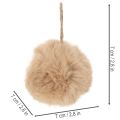 Deko-Pompons aus Kunstfell zum Aufhängen 7 cm Weiß und Beige 6er-Set | Floristik21.de