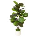 Floristik21 Künstliche Ficus lyrata 120 cm Kunstpflanze aus Kunststoff und Textil für Innenbereich