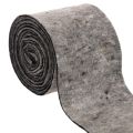 Floristik21 Wollfilz Topfband, 15 cm x 5 m, zweifarbig Grau/Schwarz