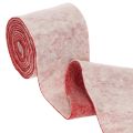 Filzband aus 100 % Wolle, 15 cm x 5 m, Weiß/Rot, als Topfband | Floristik21.de